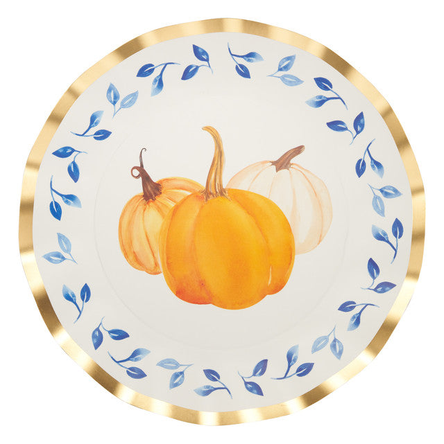 Wavy Dinner Plate Set - Harvest Blue (8-Piece) | Elegant Tableware for Everyday Dining & Entertaining