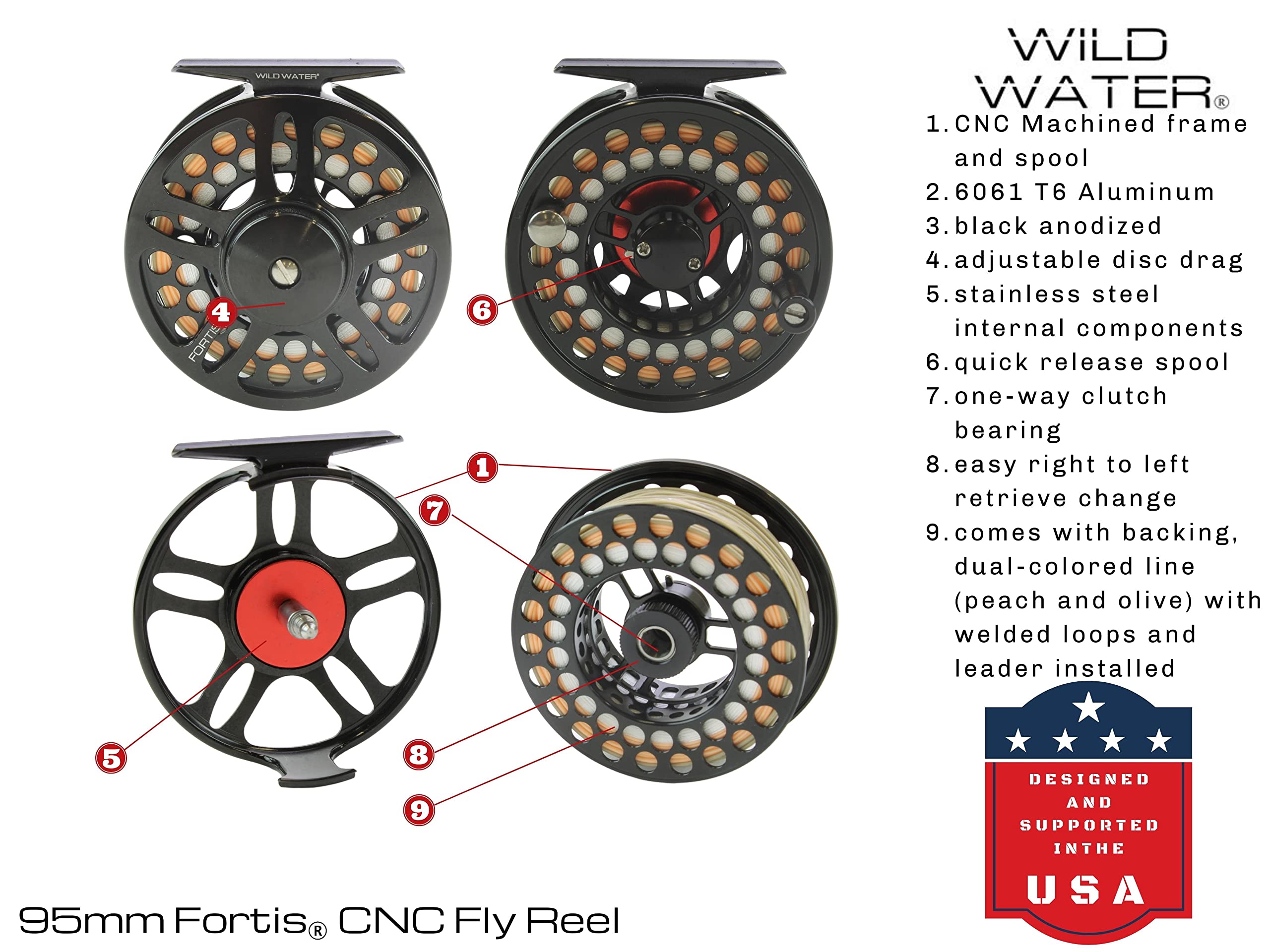 Wild Water Fly Fishing Fiberglass Rod & Reel Combo - Complete Starter Kit for Trout, Bass & Salmon Fishing | Perfect for Beginners & Freshwater Anglers