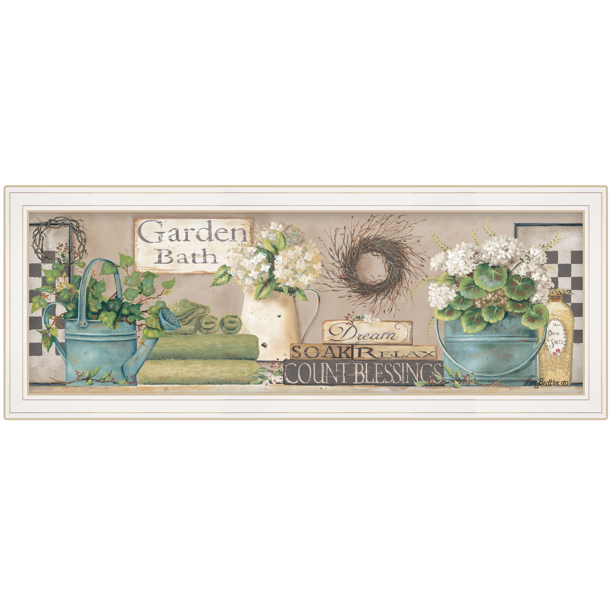 Trendy Framed Wall Art for Living Room & Bedroom - Pam Britton Home Decor Print with White Frame | Perfect for Garden, Bath & Interior Design