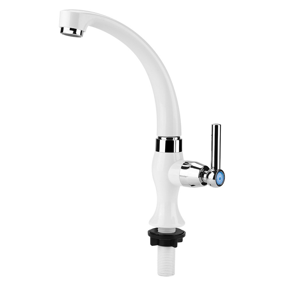 ABS Plastic Cold Water Faucet, Single Handle Straight Inlet G1/2 Thread Sink Accessory for Kitchen Bathroom - Perfect for Home, Garden & Outdoor Use