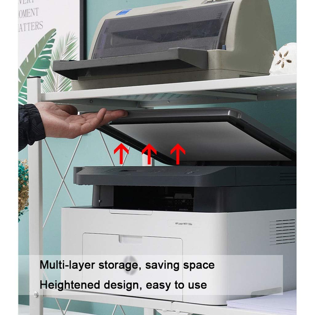 3-Tier Foldable Metal Printer Stand - Space Saving Desktop Organizer for Printer & Copier, No Installation Needed - Perfect for Home Office & Workspace Storage Solutions