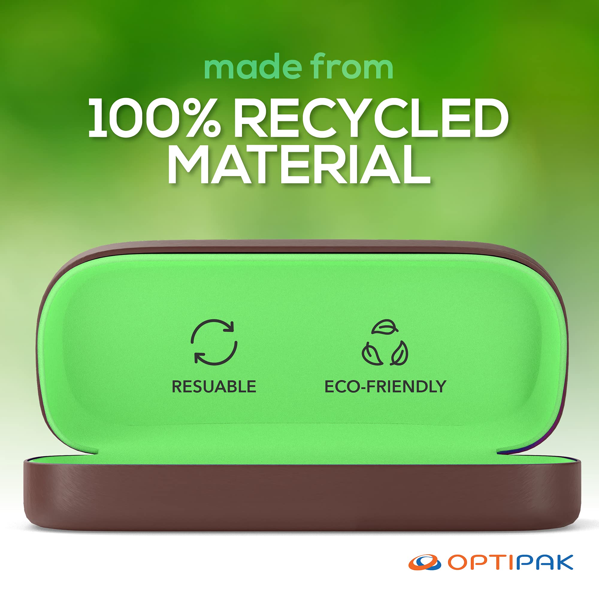 Durable Hard Shell Glasses Case | Eco-Friendly Eyewear Protector with Microfiber Cleaning Cloth | Travel-Friendly Brushed Eyeglass Holder | Perfect for Travel, Work & Daily Use