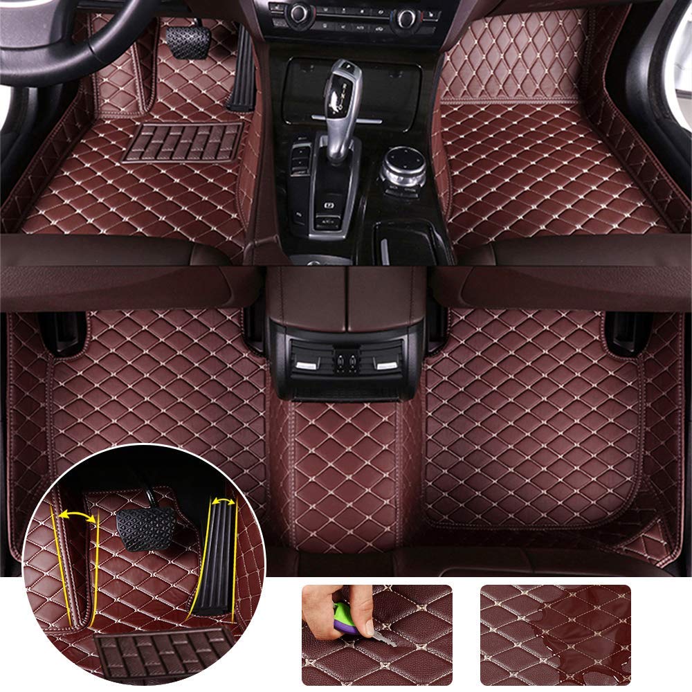 All-Weather Floor Mats for 2011-2017 Volvo V60 | Heavy Duty Car Floor Liners | 3-Piece Set (Coffee) | Waterproof & Durable Protection | Perfect for Winter Snow, Mud, and Everyday Use