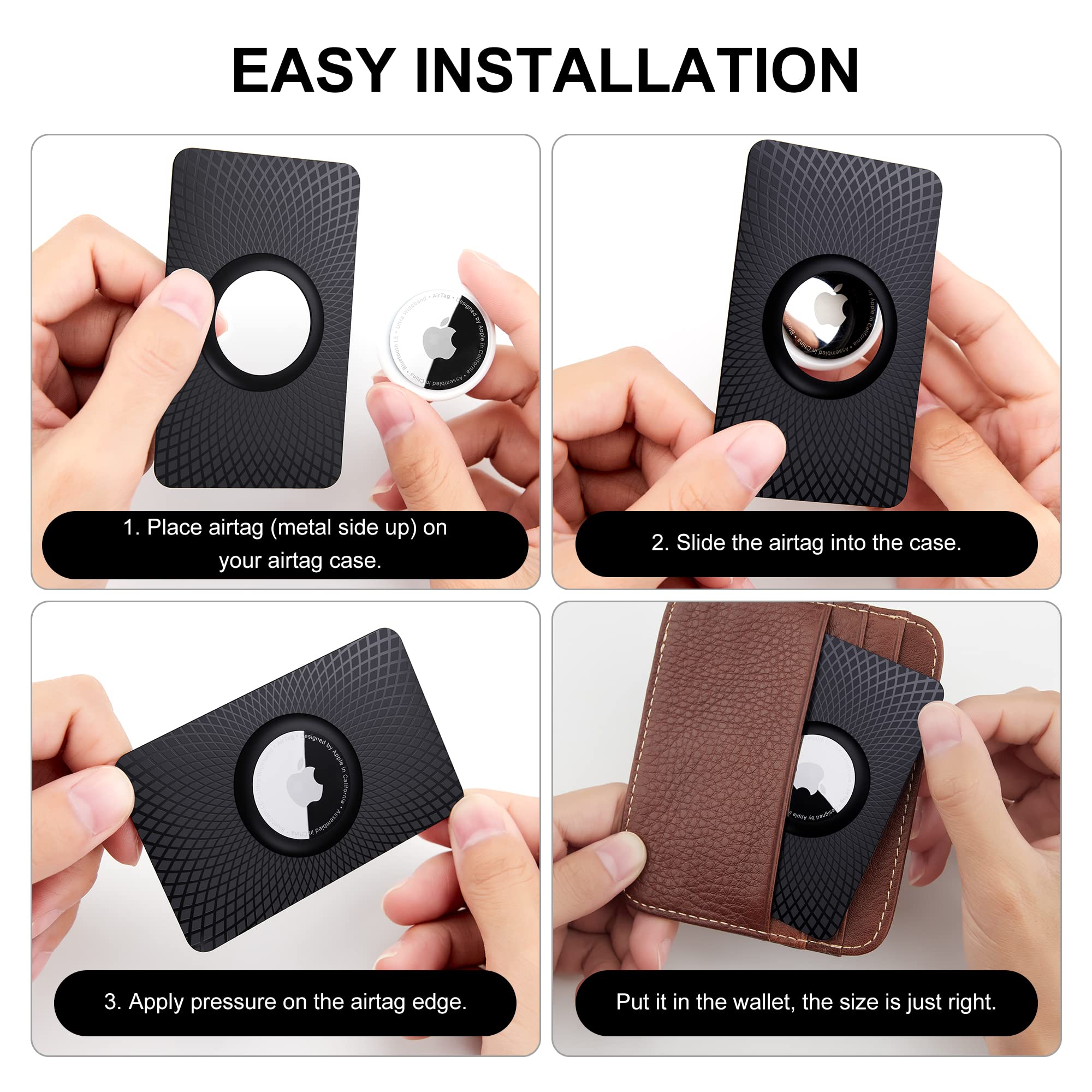 2 Pack Ultra Thin Apple AirTag Wallet Holder - Slim Card Case for AirTag, Perfect for Purse, Handbag, Backpack & Clutch Bag | Secure Your Essentials On-The-Go