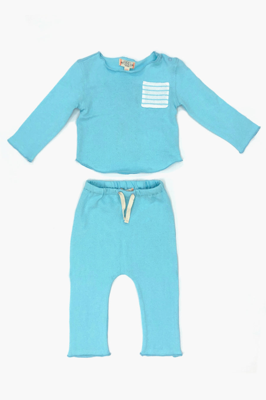 New York Bobbi Baby Set in Aqua - Soft & Comfortable Infant Outfit for Newborns, Perfect for Photo Shoots, Playdates & Special Occasions