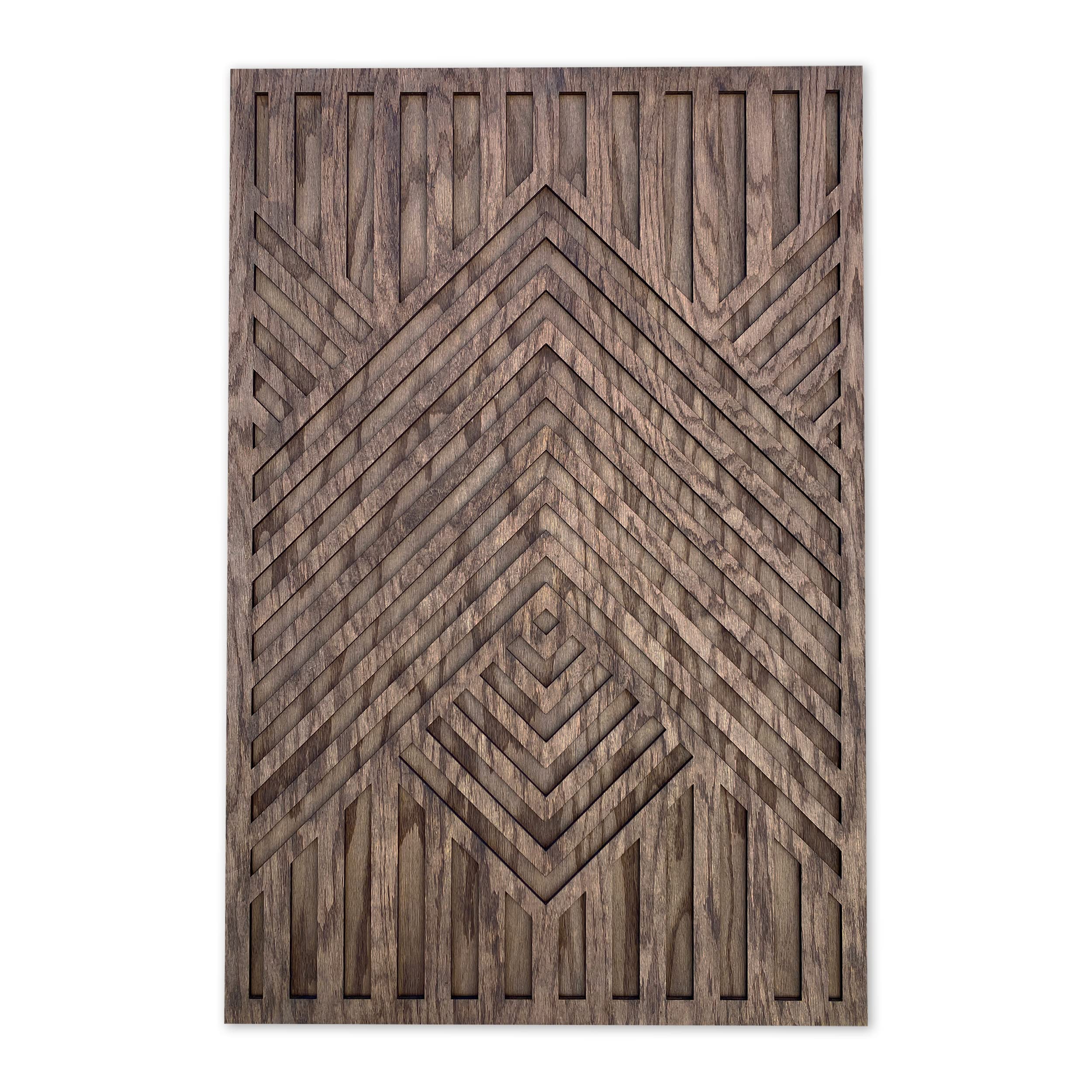 Grace Wood Wall Art - Boho Scandinavian Home Decor with Geometric & Aztec Designs, Abstract Mountain Art for Nordic & Western Style - 12x18 Inches - Perfect for Living Room, Bedroom, or Office Decor