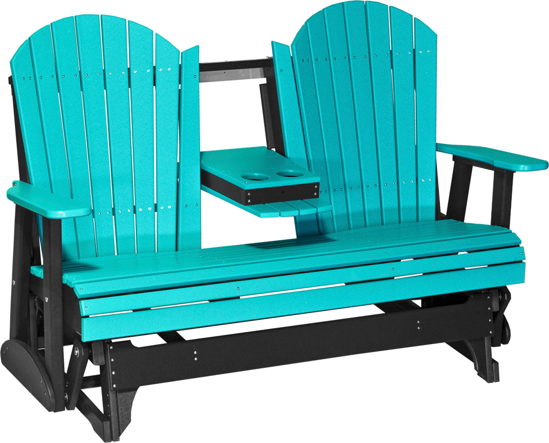 LuxCraft 5-Foot Premium Adirondack Glider Chair - Outdoor Patio Rocking Bench for Garden, Porch & Backyard Relaxation | Weather-Resistant & Comfortable Seating
