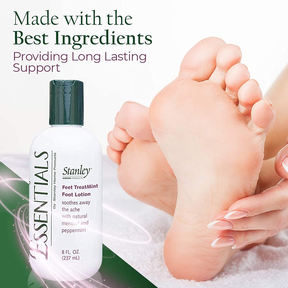 Stanley Essentials Feet TreatMint Foot Lotion 8oz – Moisturizing Foot Cream with Natural Peppermint Oil – Relaxing Foot Care for Men & Women (Pack of 2) – Perfect for Dry Cracked Heels, Post-Workout Recovery & Spa Night Relaxation