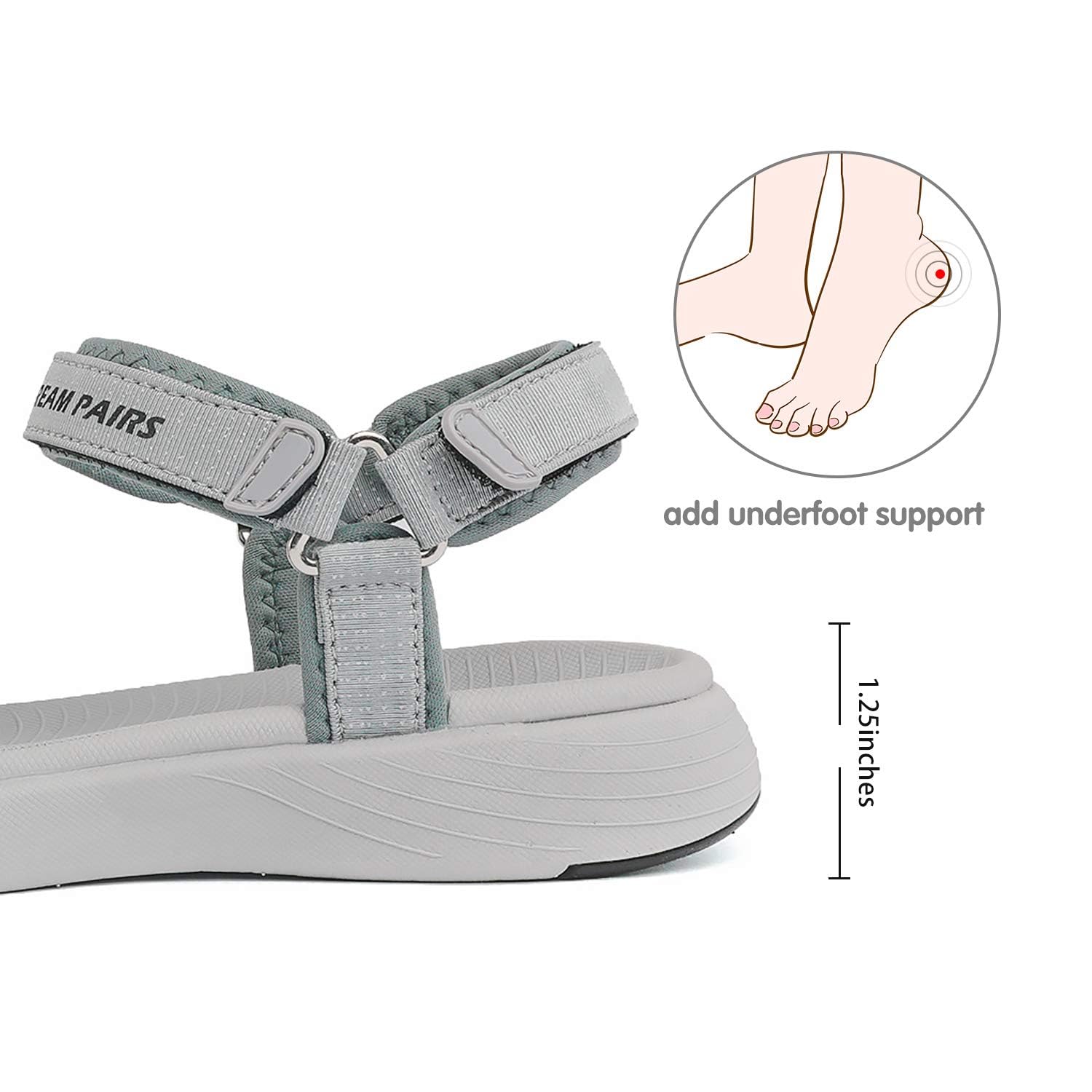 DREAM PAIRS Women's Sport Athletic Sandals - Lightweight Hiking Sandals for Outdoor Walking, Travel & Beach - Comfortable Waterproof Walking Shoes for Women