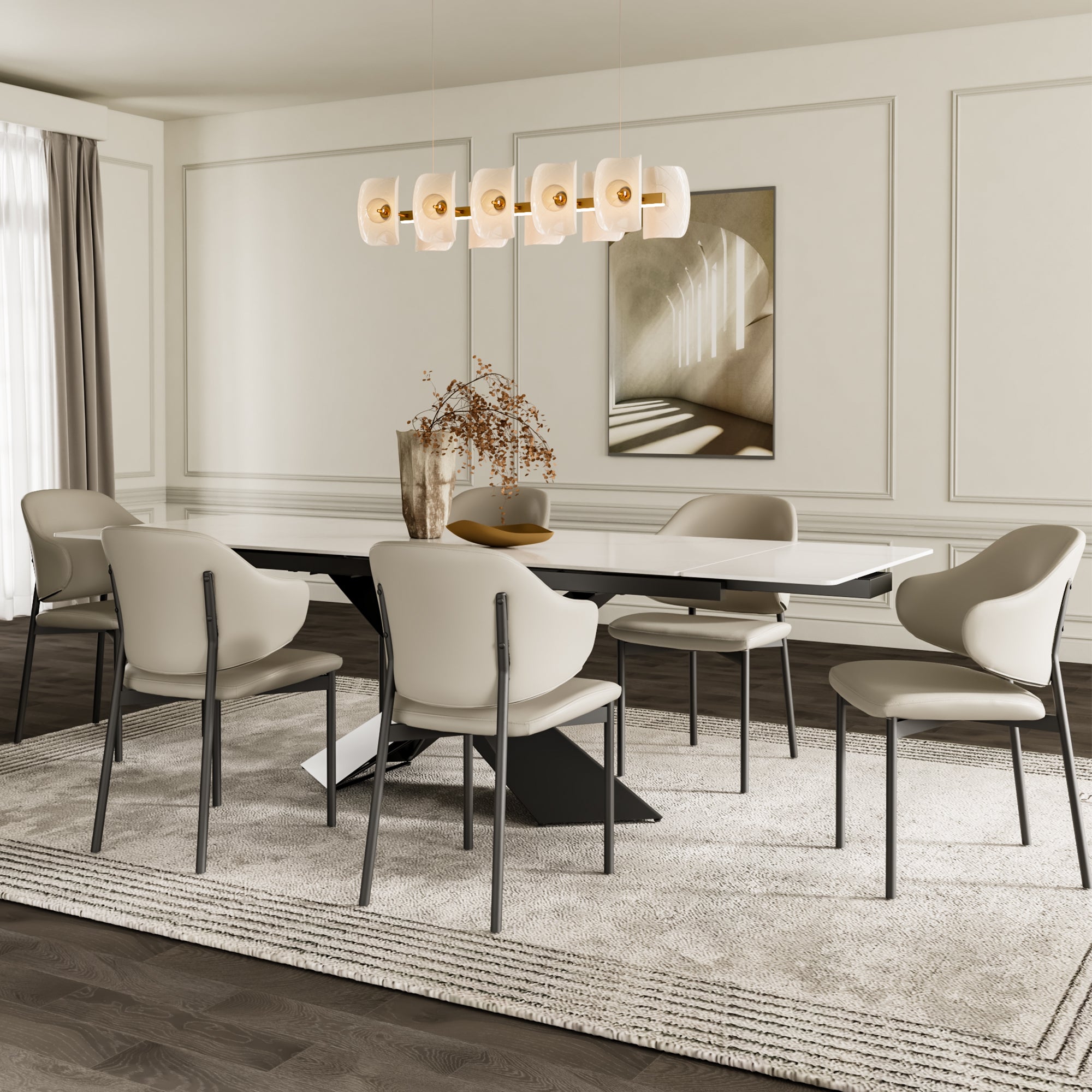 Luxury Gray Upholstered Dining Chairs Set of 2 - Elegant Side Chairs for Dining Room, Kitchen, or Home Office - Comfortable Seating for Family Meals and Entertaining Guests