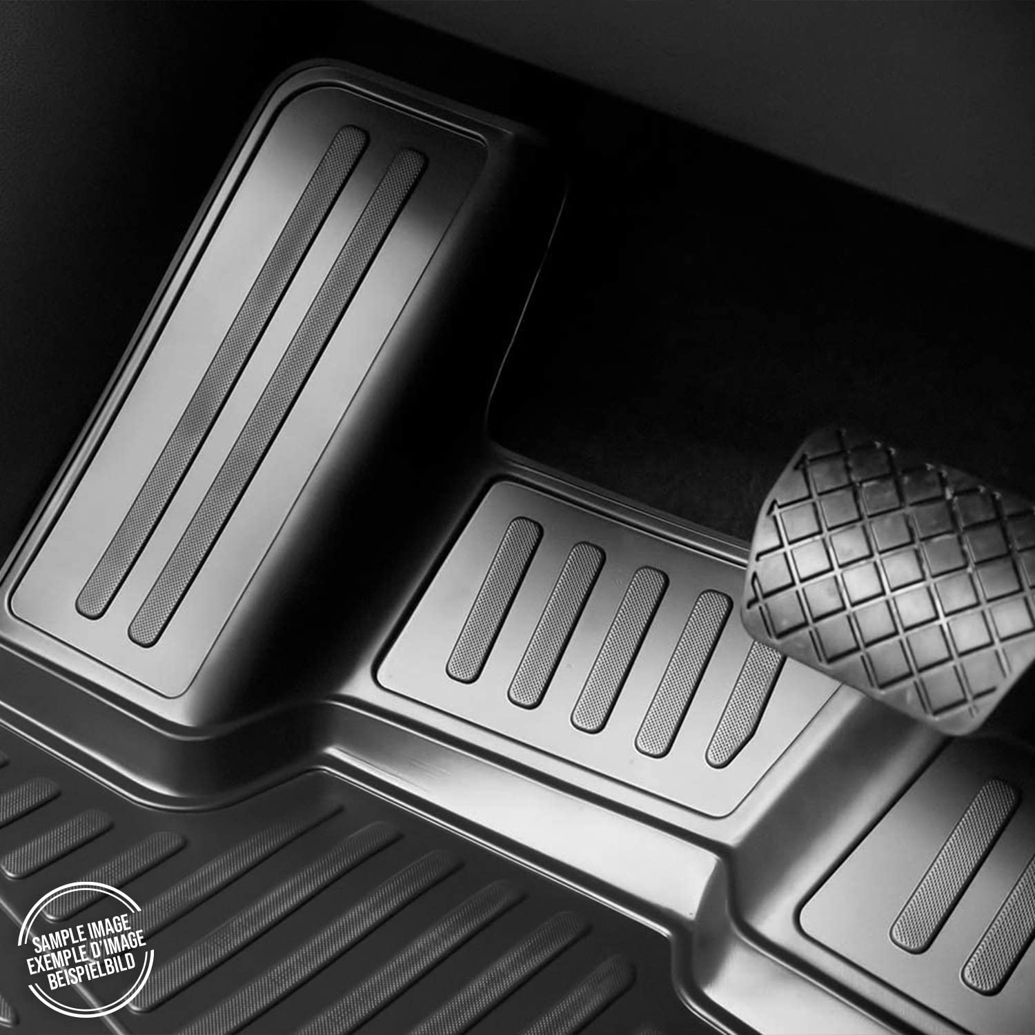 OMAC All-Weather TPE Floor Mats for Jeep Wrangler 2018-2025 4 Door - Durable Black Car Floor Liners - Perfect for Off-Roading, Camping & Daily Driving Protection