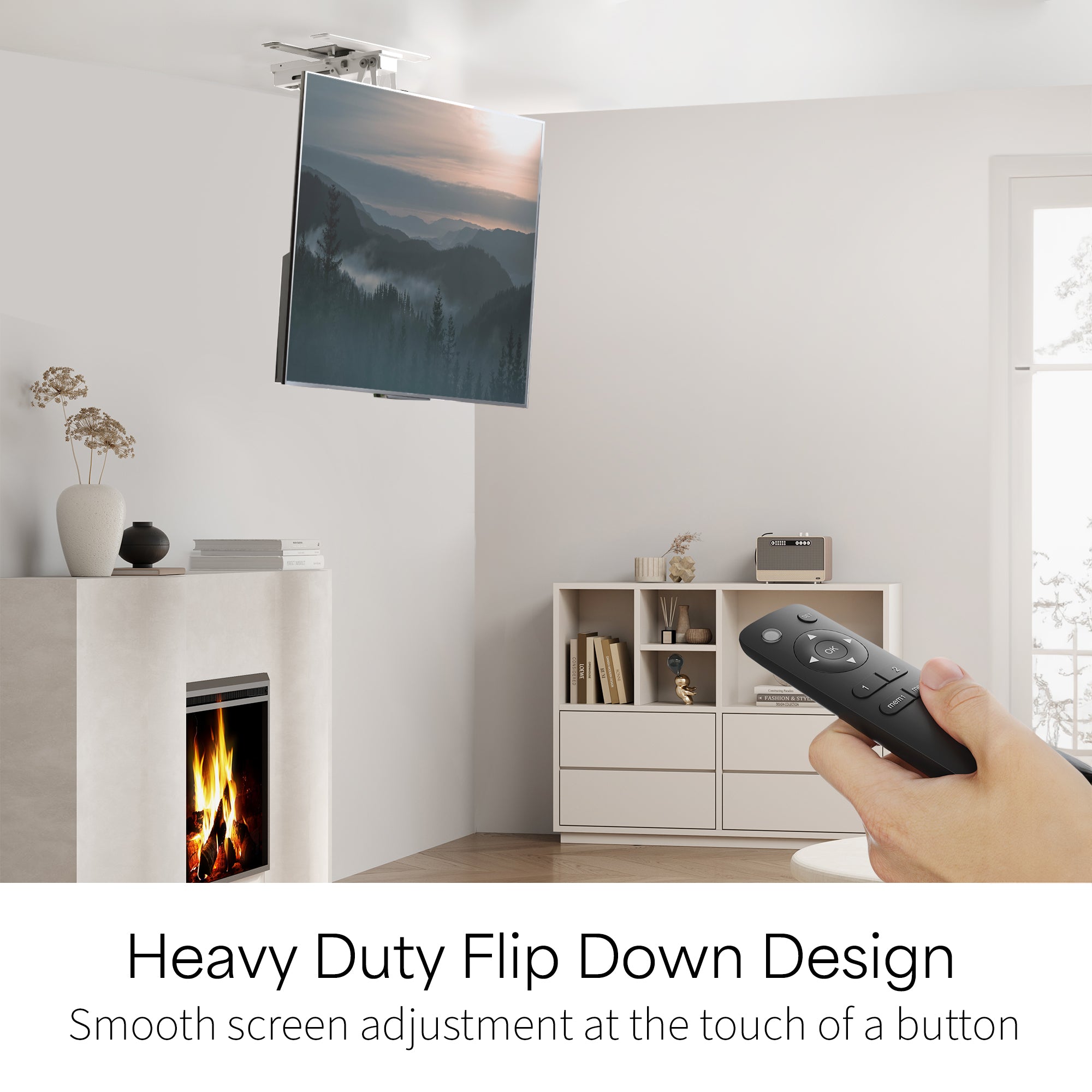 Heavy Duty Electric Flip Down Swivel TV Mount for 32