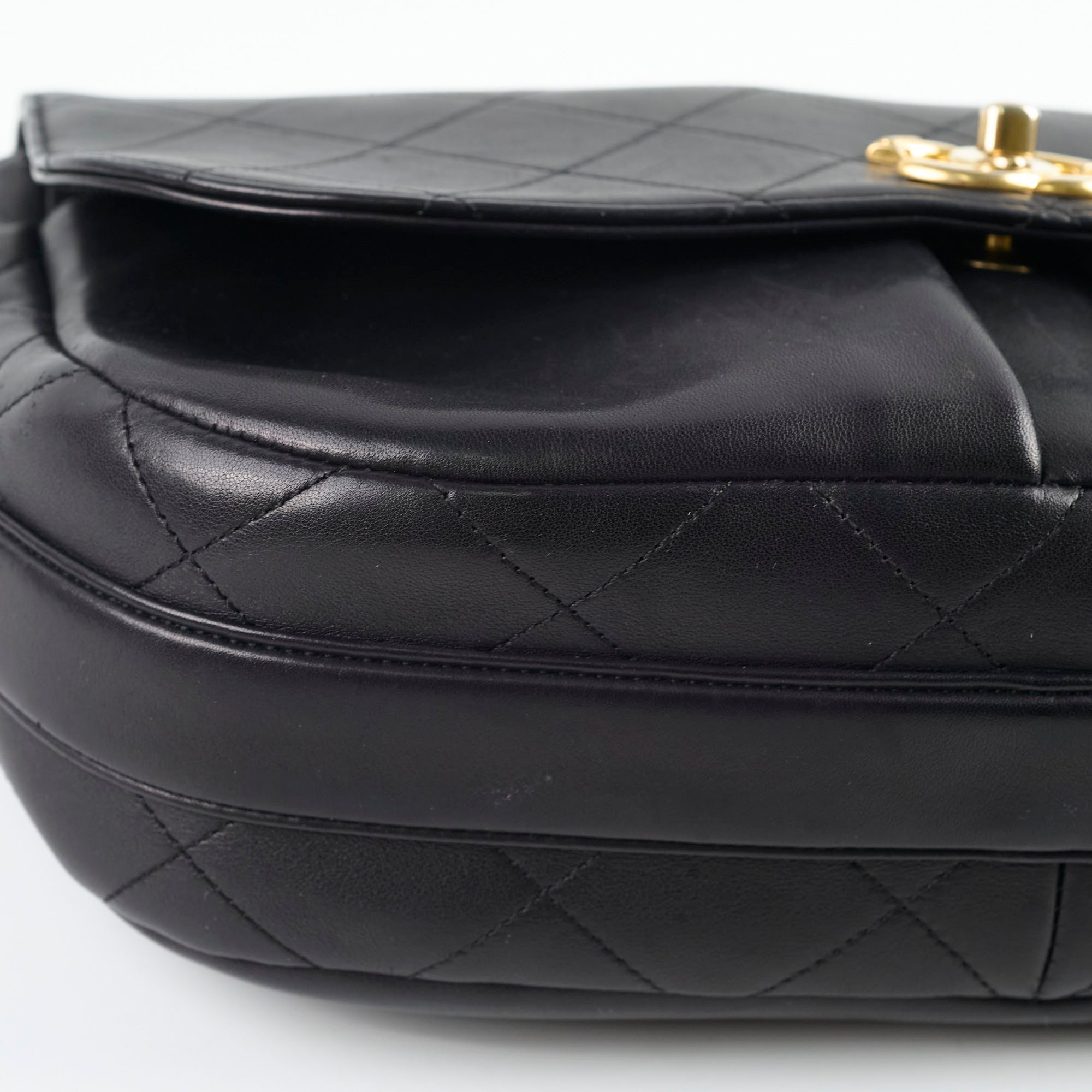 Chanel Paris in Rome Stitched Messenger Bag - Black Crossbody Purse for Women | Perfect for Work, Travel & Everyday Use