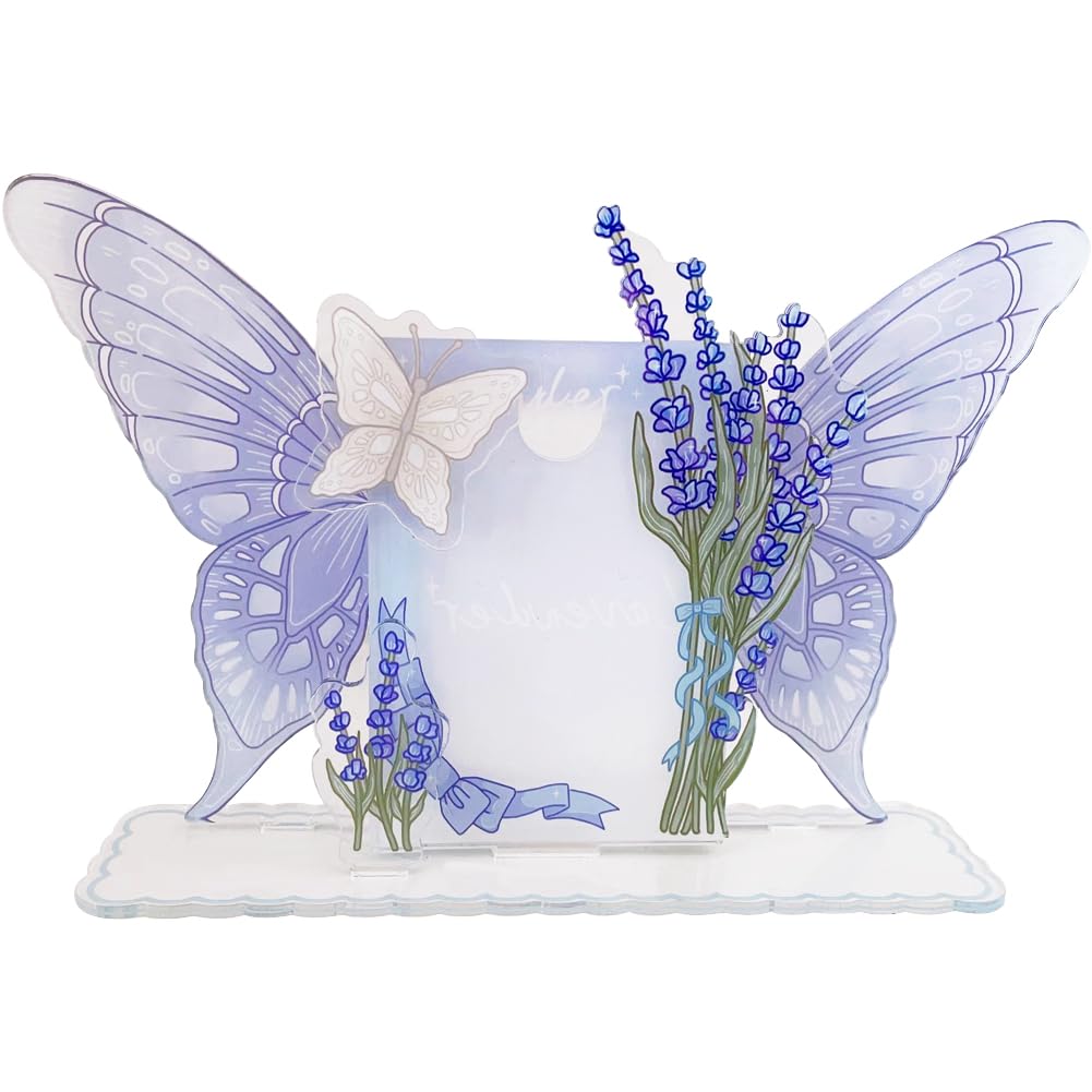 WAYUTO Detachable Acrylic Kpop Photocard Holder - Decorative Display Stand & Organizer for BTS, Blackpink, Twice Albums - Perfect for Bedroom Decor, Fan Collections, and Kpop Merchandise Display (Purple)