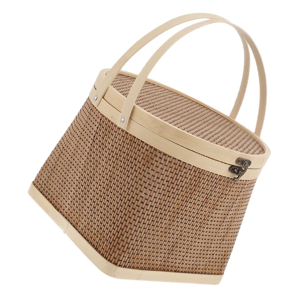 Cabilock Woven Egg Basket with Handle - Mini Harvest Flower Girl Basket, Garden Toy & Picnic Basket for Kids - Baby Boy Gift, Fruit Organizer, Easter Basket - Perfect for Easter Egg Hunts, Birthday Gifts & Outdoor Picnics