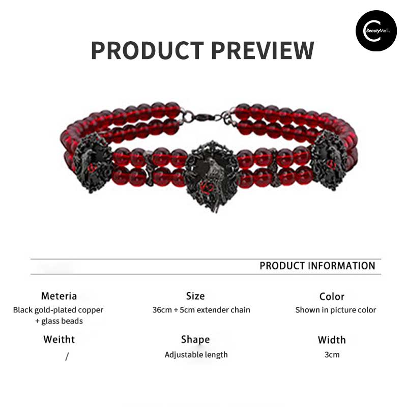Gothic A Part Of Me Raven Muse Layered Choker Necklace for Women - Elegant Layered Chain Jewelry for Halloween, Cosplay & Dark Fashion