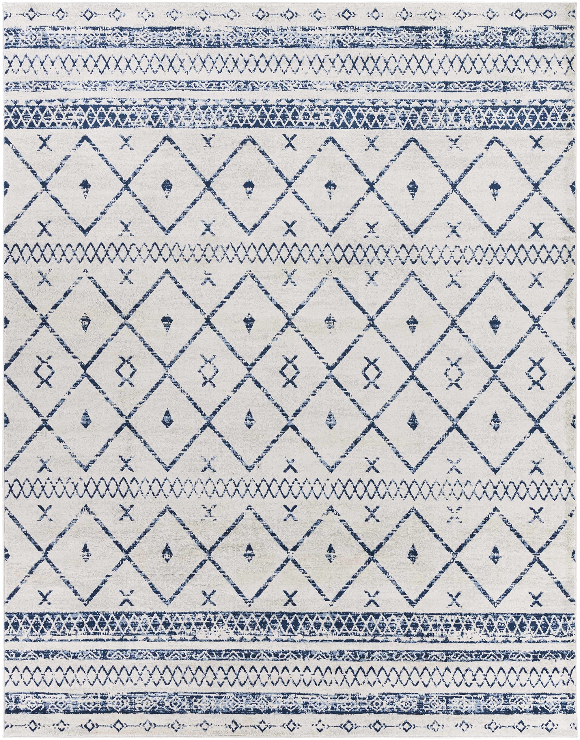 Hauteloom Everett Blue and Gray Area Rug 9' x 12'3
