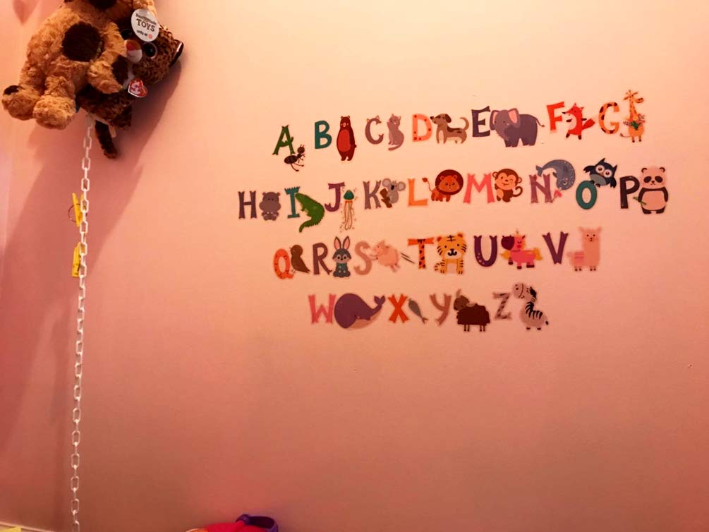 DEKOSH Animal Alphabet Wall Decals for Baby Nursery | Peel & Stick ABC Stickers for Toddlers Learning | Cute Nursery Decor for Boys & Girls | Perfect for Kids Bedroom, Playroom & Classroom Decor