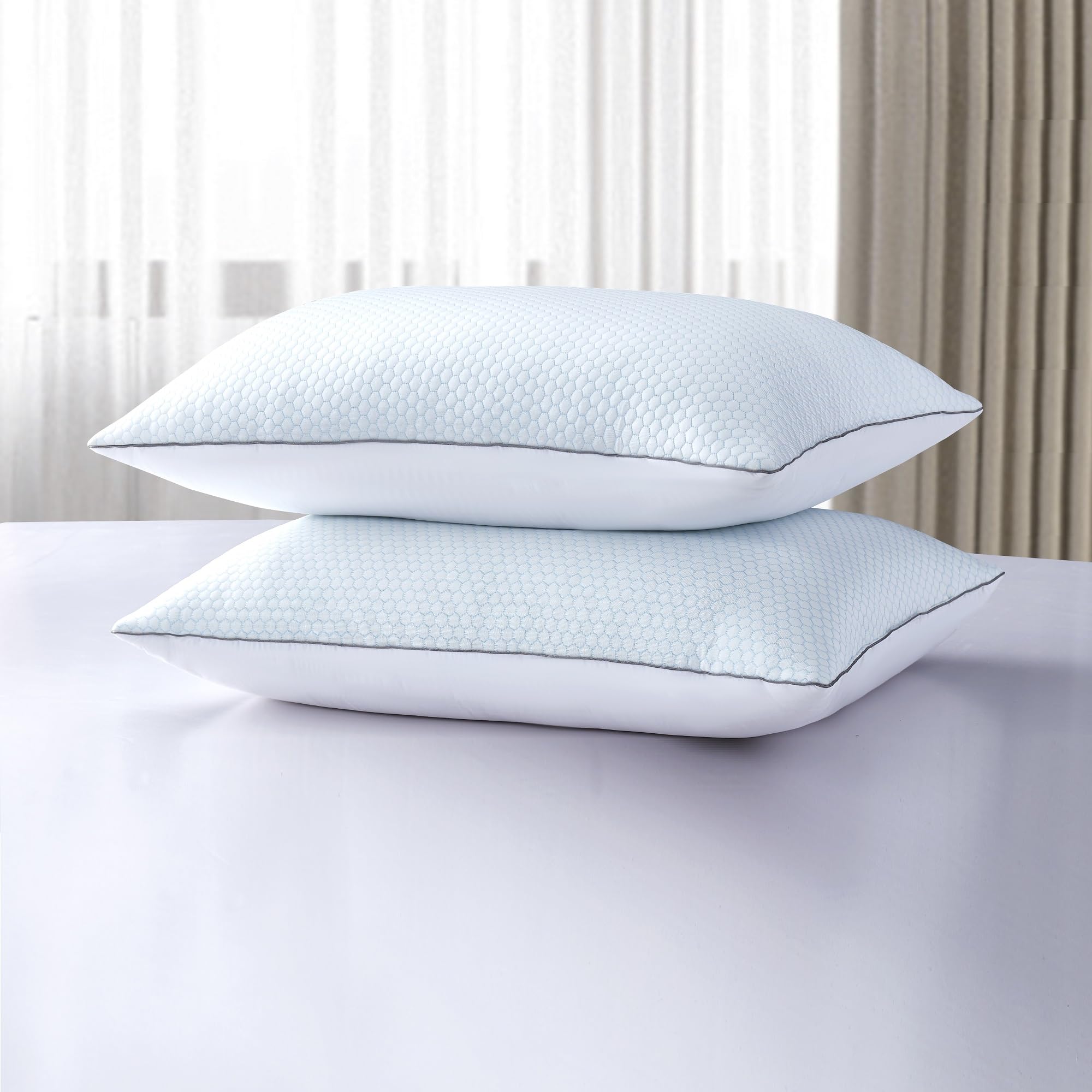 Serta 100% White Goose Feather Pillow - Queen Size 2 Pack, 28x20 Inches, All-Season Luxury Bed Pillows for Side & Back Sleepers | Soft & Supportive for Ultimate Comfort in Bedroom, Guest Room, or Hotel