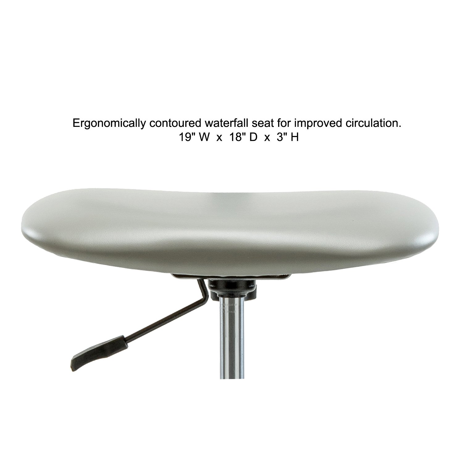 Ergonomic Chrome Stationary Lab Chair with Adjustable Backrest & Seat Height (20-27