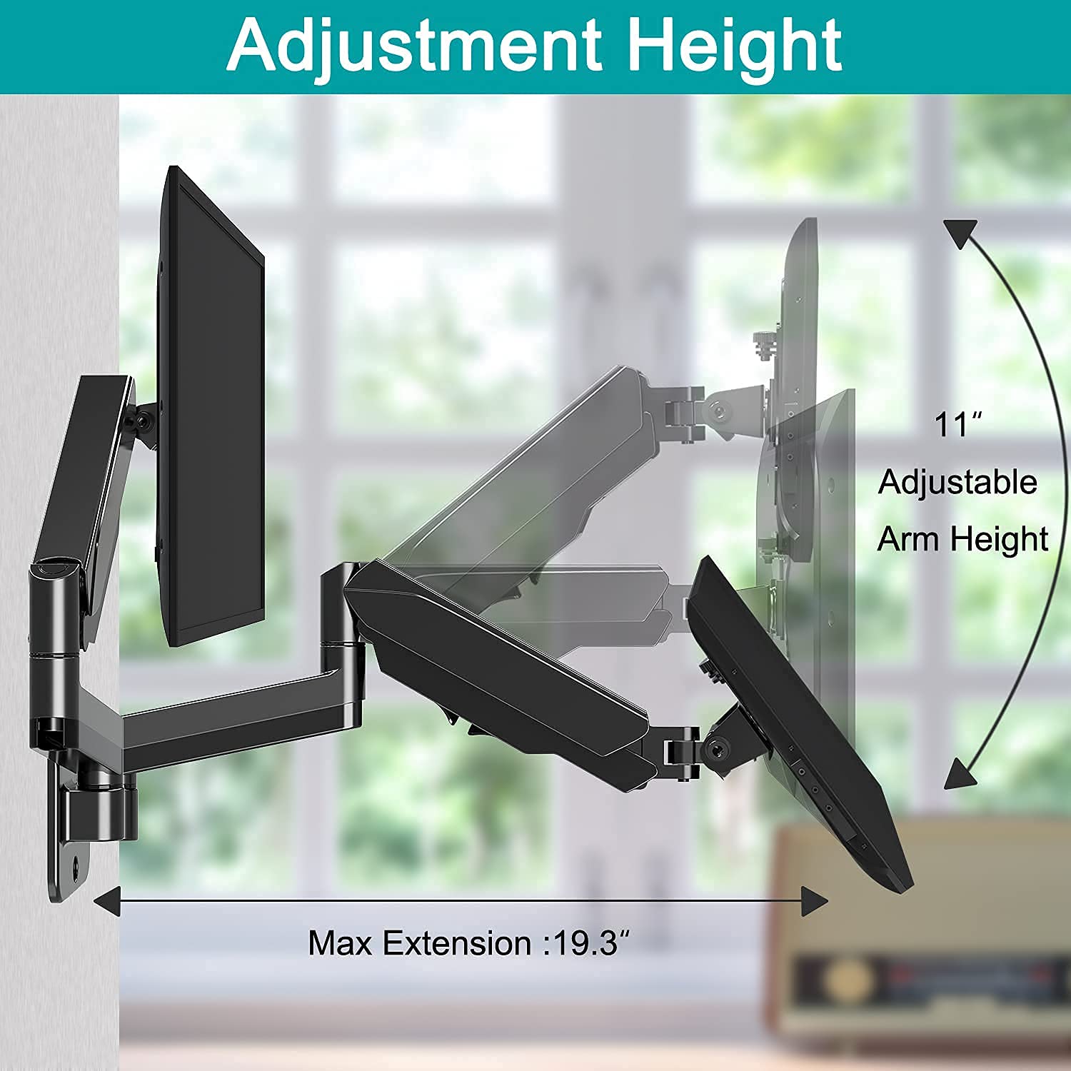MOUNT PRO Triple Monitor Stand for 13-27 Inch Screens & Dual Monitor Wall Mount for 13-32 Inch Displays - Heavy Duty Monitor Arm Holds 17.6 lbs Each - VESA 75x75 & 100x100 Compatible - Perfect for Home Office, Gaming Setup & Workspace Ergonomics