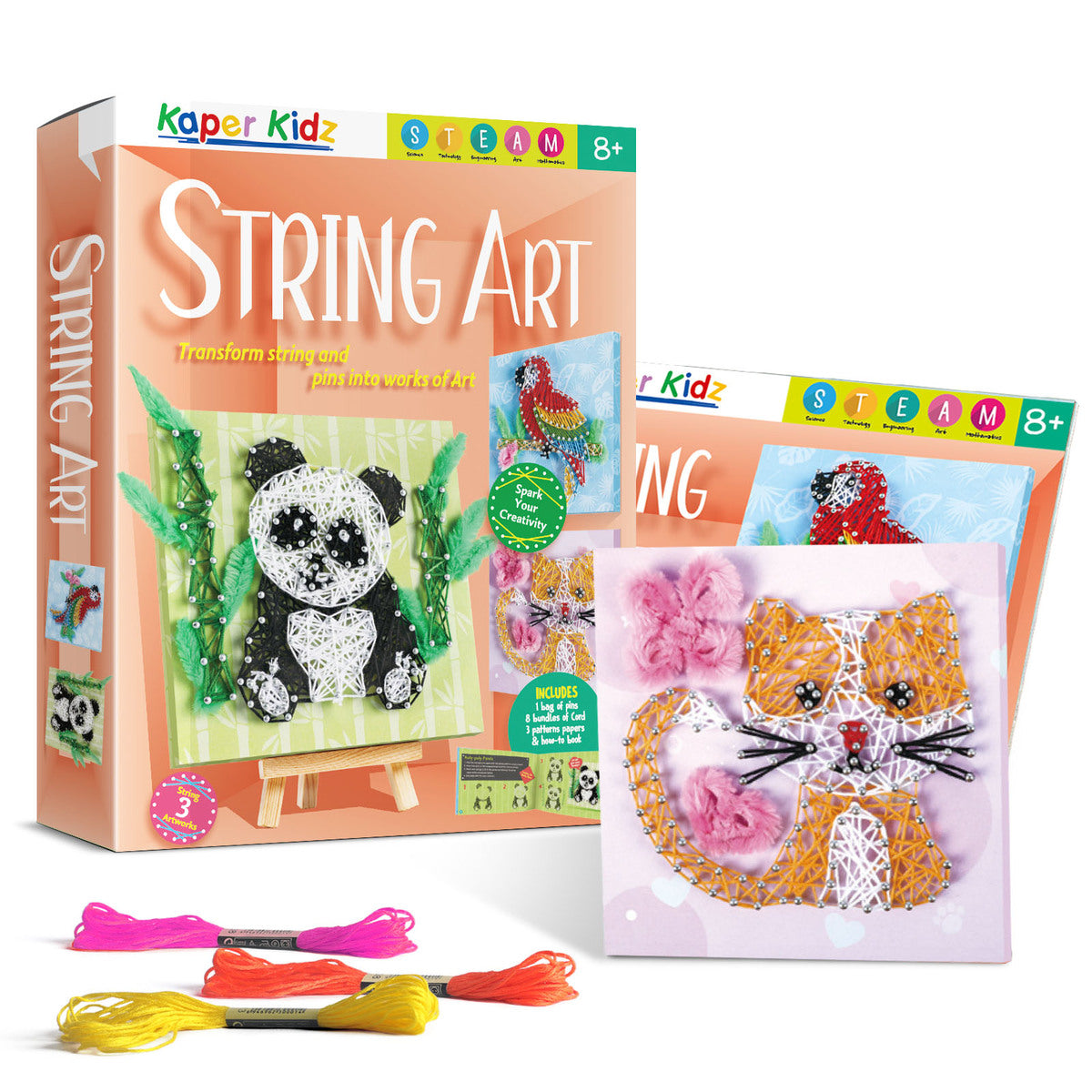 Kaper Kidz String Art Craft Kit for Kids - DIY Creative Art Project for Home Decor & Gifts - Perfect for Birthday Parties, Classroom Activities & Family Fun