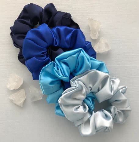 AGASTI Silk Satin Hair Ties Scrunchies - Soft Elastic Hair Bands for Women & Girls (3 Pack) - Perfect for Ponytails, Buns & Everyday Hairstyles