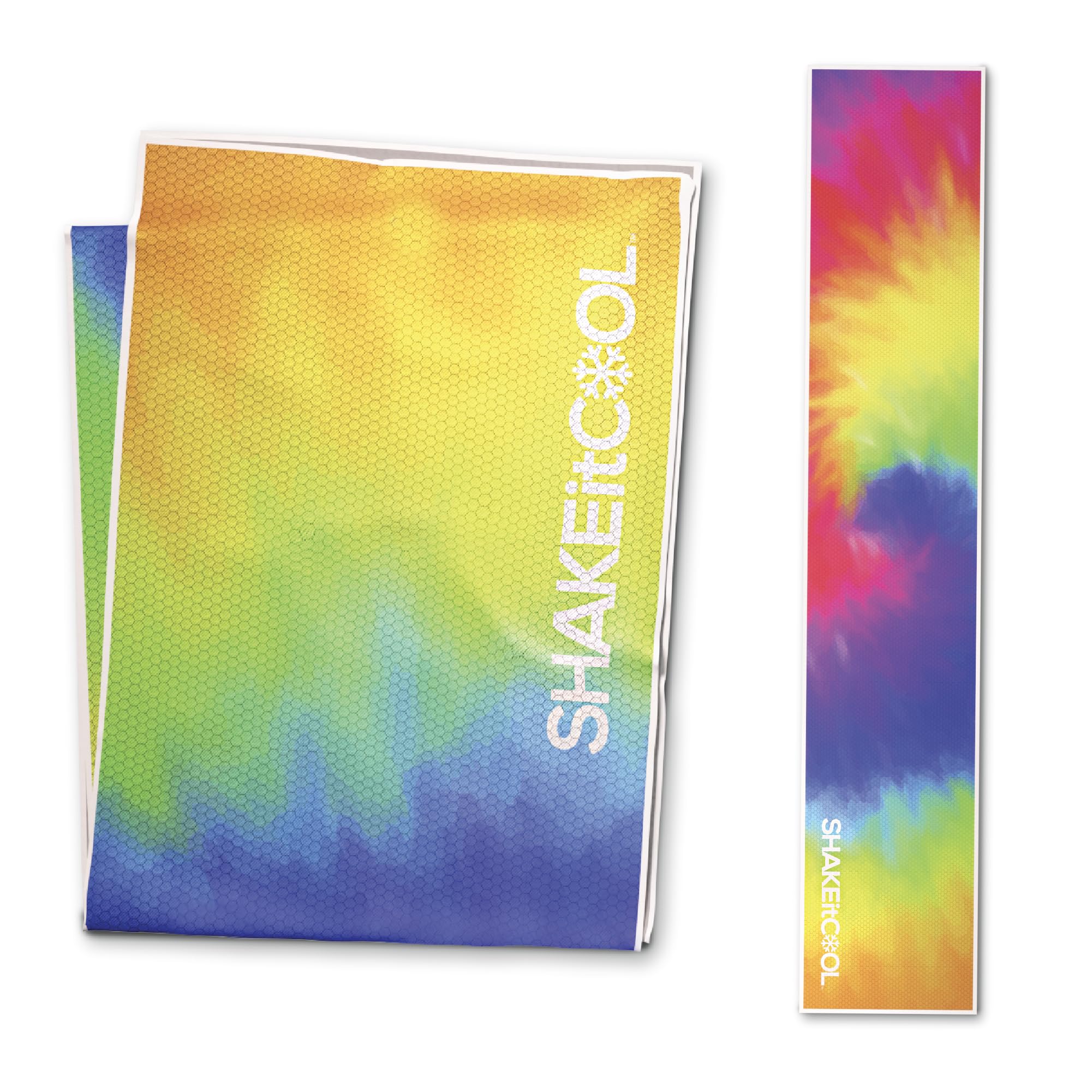 SHAKEitCOOL Original Cooling Towel – Soft & Lightweight Heat Relief Towel for Sports & Outdoor Activities | Sun Protection, Quick Dry, Easy Clean | Perfect for Running, Yoga, Gym, Hiking, Gardening & Beach Days – Stylish Tie Dye Design