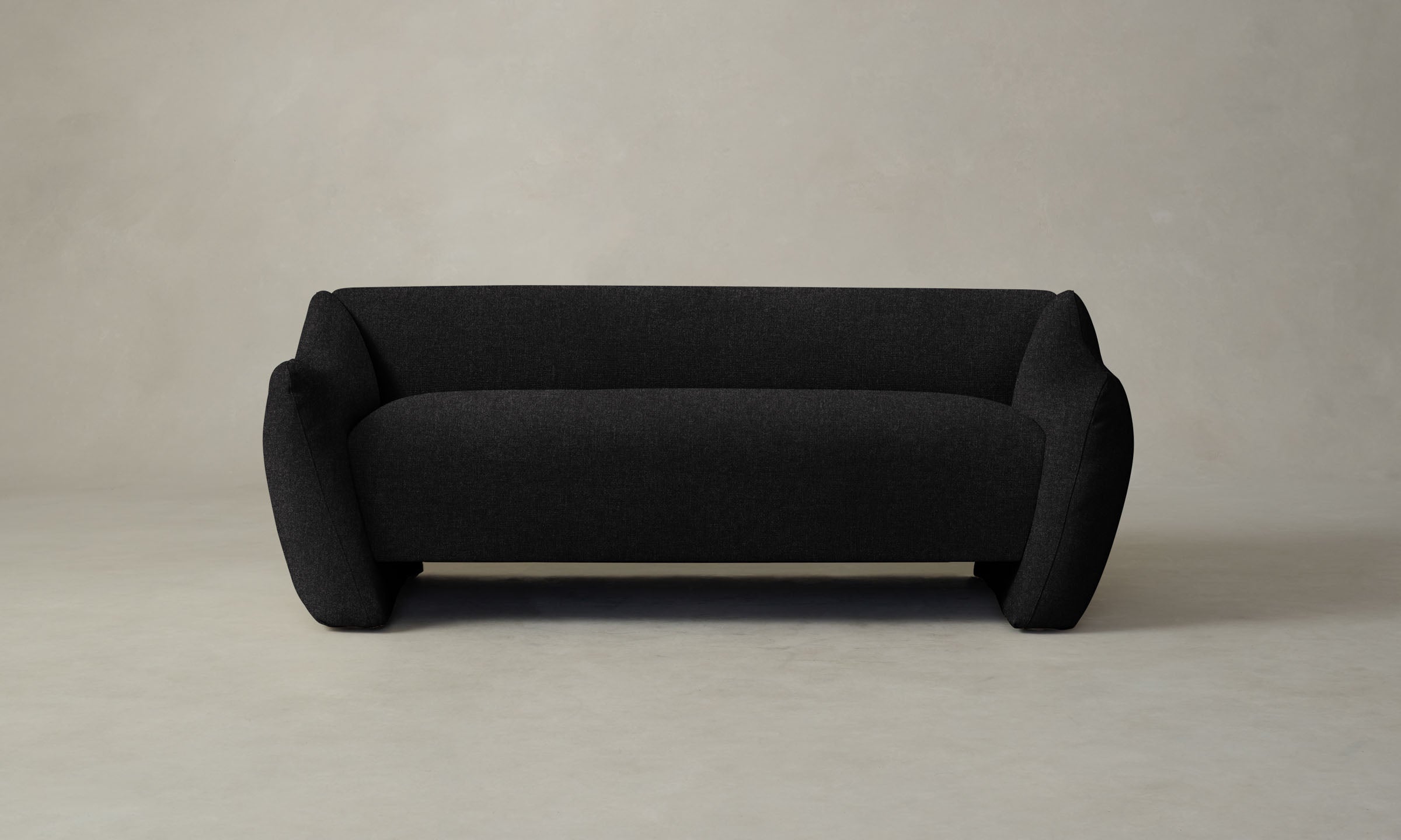The Bond Settee - Premium Italian Brushed Wool Pepper Upholstered Sofa for Living Room, Lounge & Office | Modern Comfort & Elegant Design