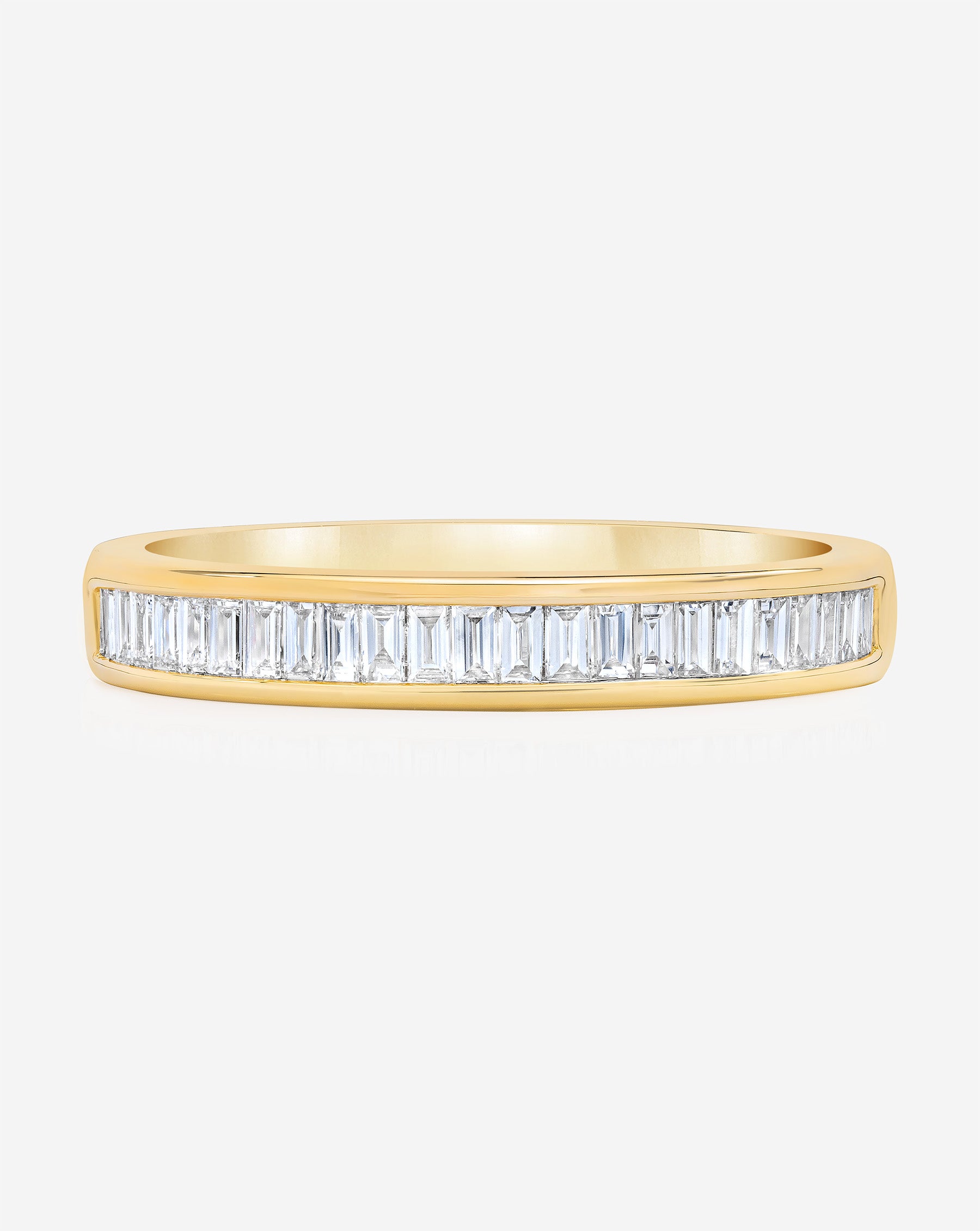Baguette Diamond Channel Set Half Band Ring - Elegant Wedding, Engagement & Anniversary Jewelry Gift for Women