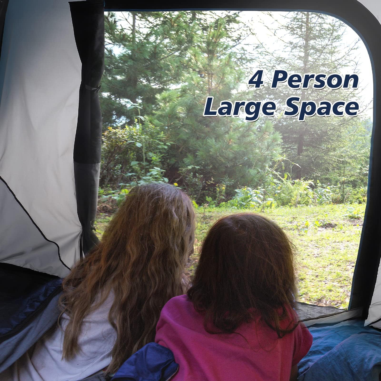 GARVEE 4-6 Person Waterproof Lightweight Camping Tent with Rainfly - Easy Setup for Hiking, Backpacking & Outdoor Adventures - Perfect for Family Camping, Beach Trips & Music Festivals - Light Blue