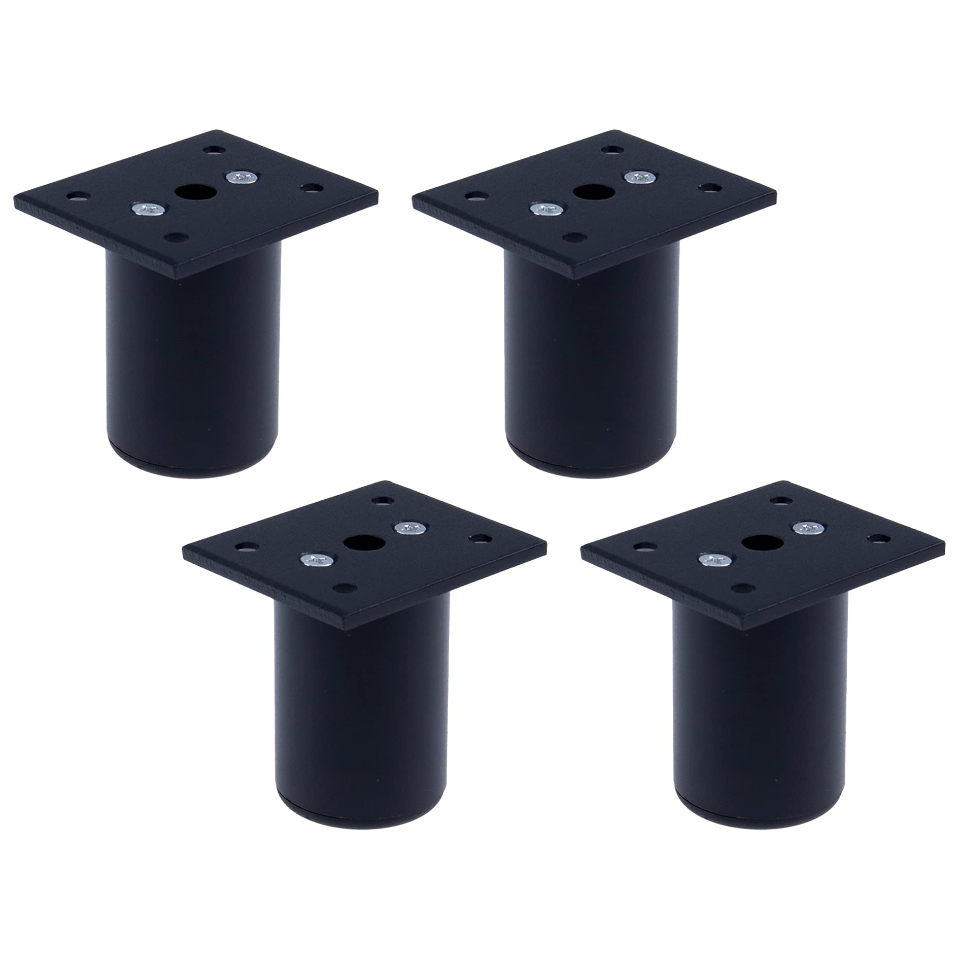 Antrader 2 Inch (60mm) Adjustable Aluminum Alloy Furniture Legs - 4 Pack Black Cabinet Feet for Sofa, Bed & Cabinet Support | Perfect for Home Office, Living Room & Bedroom Furniture