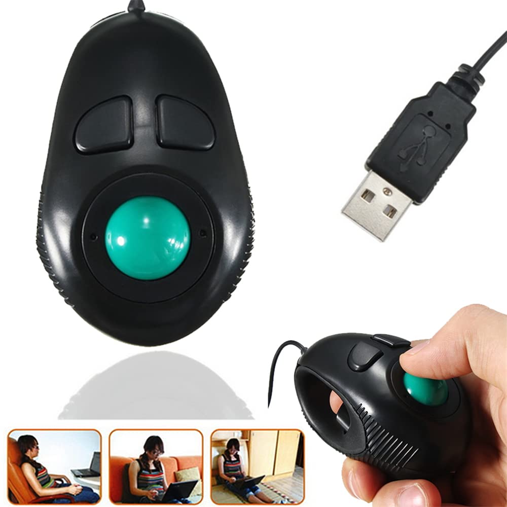 Ergonomic Trackball Mouse for PC - Thumb Control, 4D Mini for Win7/8/XP - Office & Gaming Use