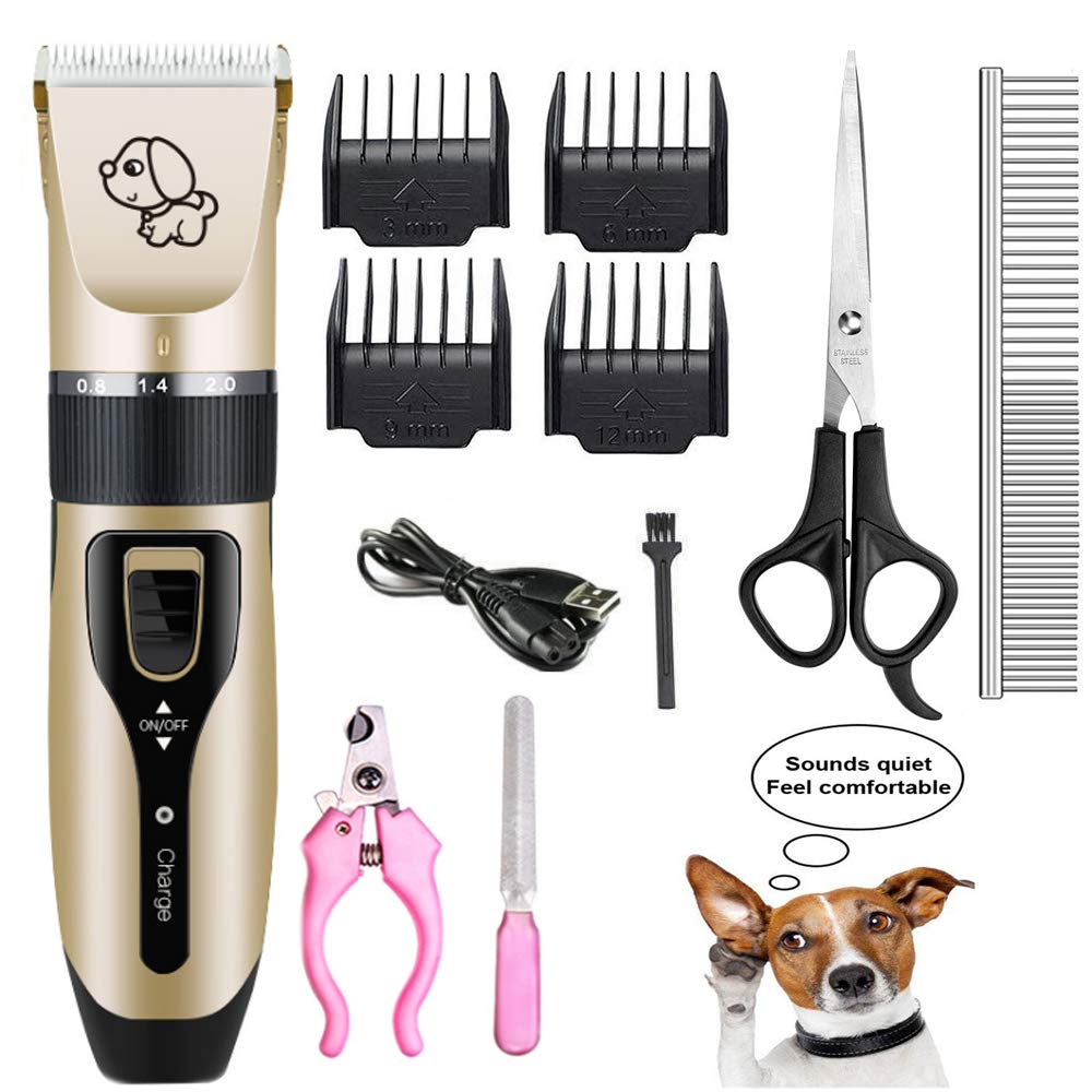 Mikayoo Professional Pet Grooming Clippers - Rechargeable Electric Dog & Cat Hair Trimmer Kit for Home Use | Gentle & Quiet Pet Shaver for Dogs, Cats, Small Animals | Perfect for Bathing, Shedding & Grooming Sessions