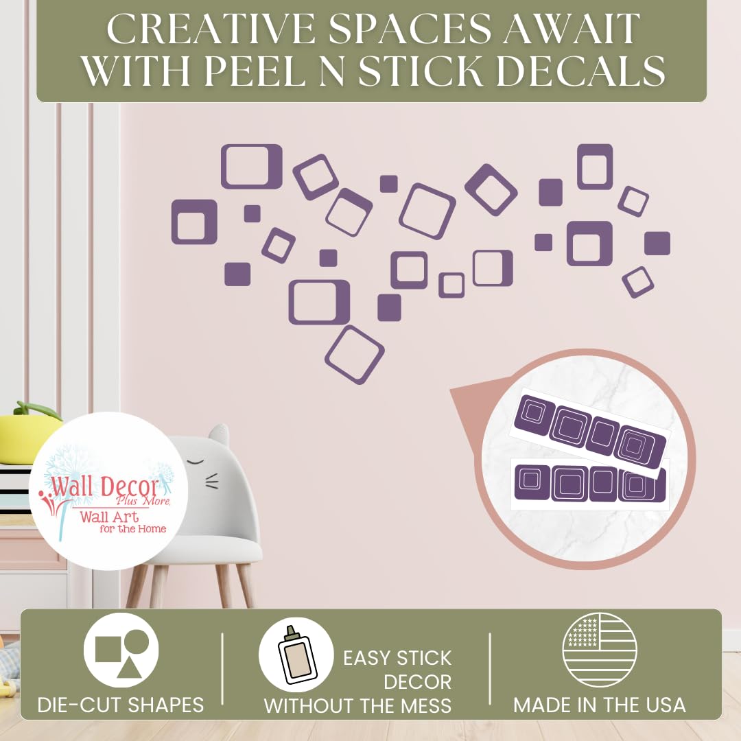 Funky Wall Vinyl Stickers 20-Pack - Plum for Home & Office Decor