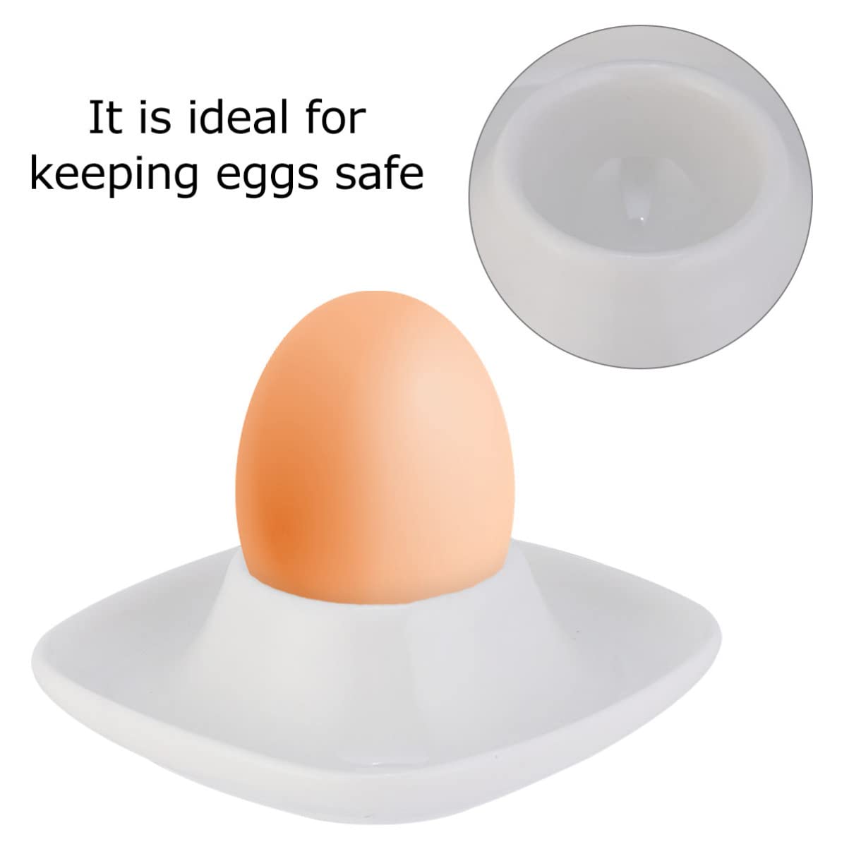Hemoton 2-Pack Ceramic Egg Cups - Elegant Egg Holders for Soft-Boiled Eggs, Practical Kitchen Tools for Breakfast, Dining & Home Decor (White) | Perfect for Easter, Brunch & Stylish Table Settings