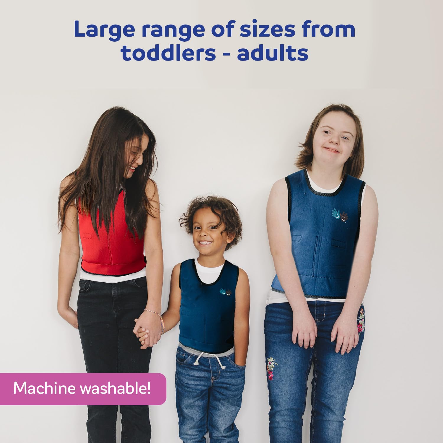 Blue Weighted Compression Vest for Kids & Adults - Sensory Calming Vest for Autism, ADHD, Anxiety - Adjustable Weighted Vest for Toddlers, Teens & Adults - Perfect for Therapy, School & Home Use