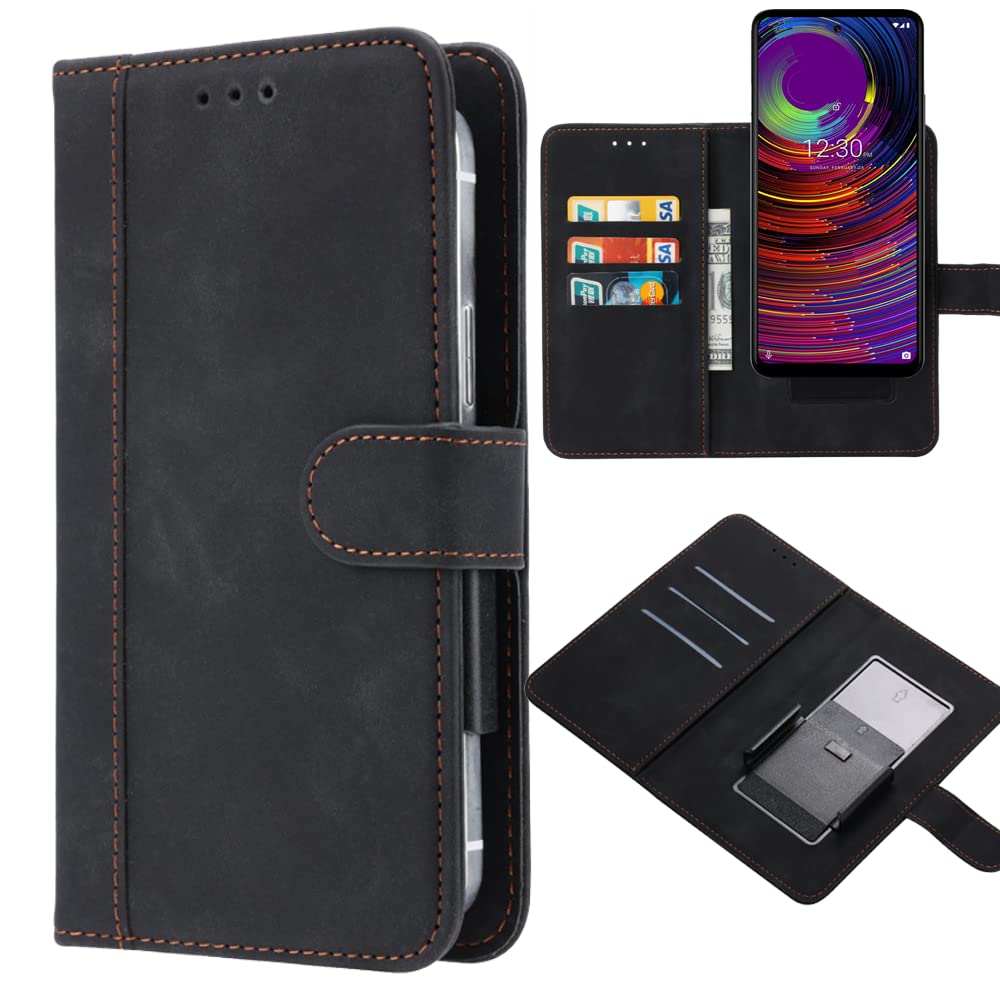Premium PU Leather Wallet Case for Wiko Life 3 (U316AT) - Magnetic Flip Cover with Credit Card Slots & Movable Clip | Protective Phone Case for Daily Use, Travel & Business