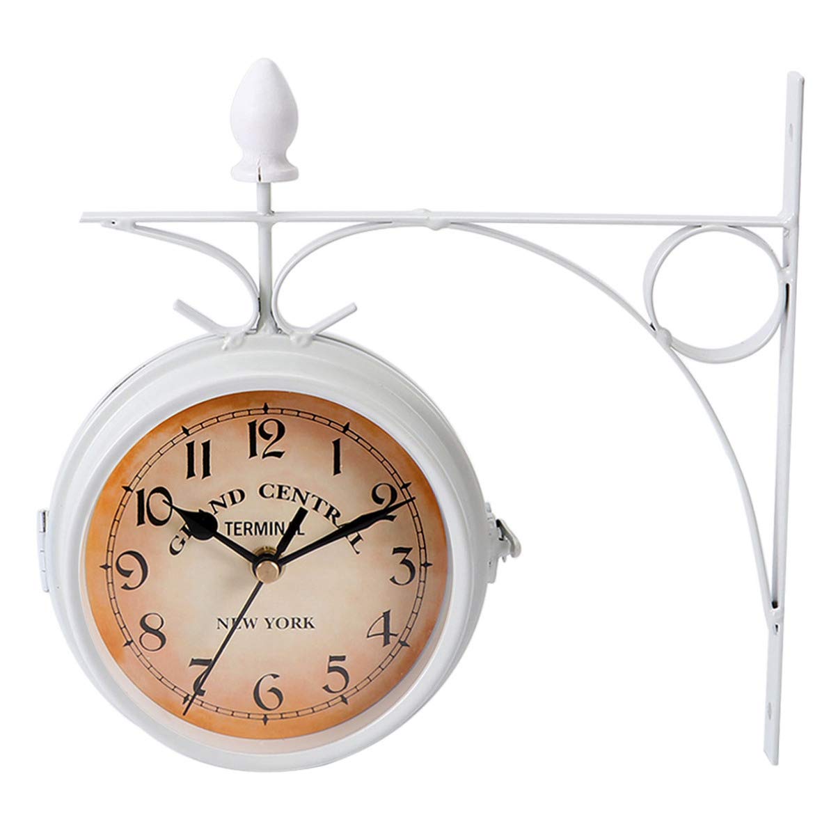 VOSAREA Antique European Style Double Sided Round Wall Clock - Elegant Home & Garden Decor for Living Room, Bedroom, Office | Silent Non-Ticking Hanging Clock with Roman Numerals