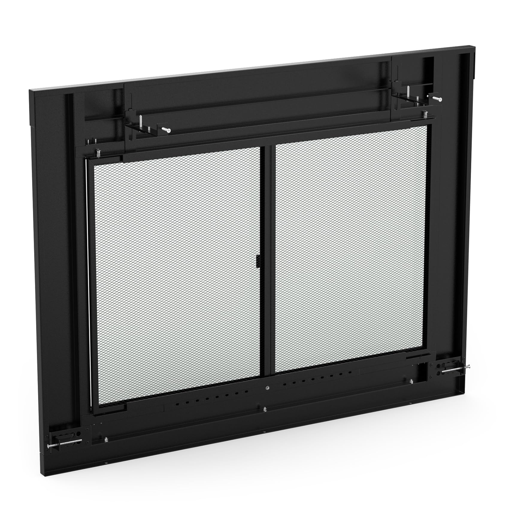 Stanbroil Black Fireplace Glass Cabinet-Style Door - Large Decorative Fireplace Screen for Wood Burning Stoves & Fireplace Accessories - Perfect for Living Room, Patio, and Outdoor Fireplace Safety