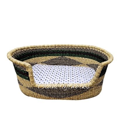 Premium African Woven Dog Basket with 3