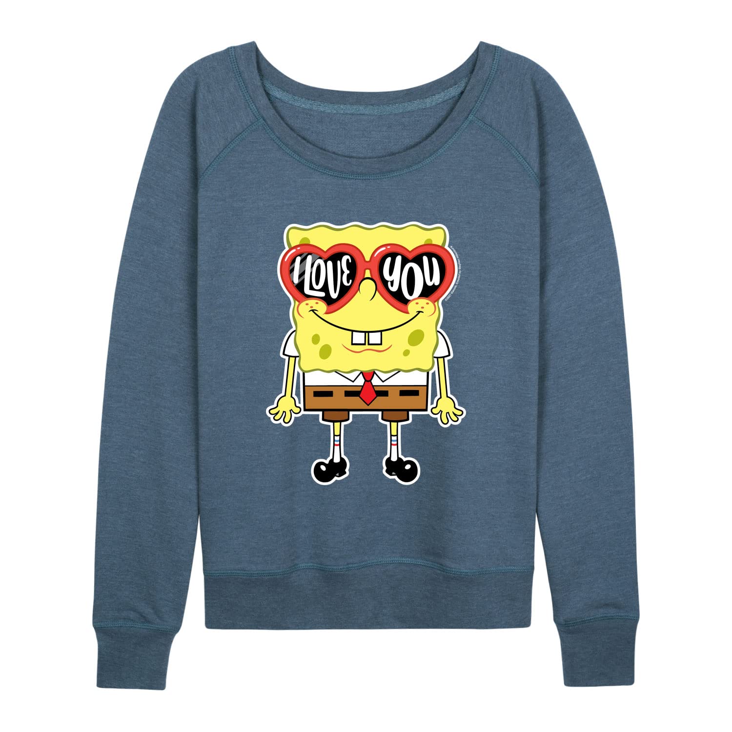 HYBRID APPAREL SpongeBob SquarePants Valentine's Day Sweatshirt - Women's Lightweight French Terry Pullover Hoodie - Perfect for Valentine Gifts & Casual Wear