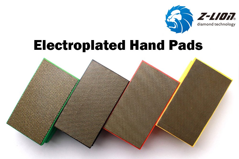 Z-Lion Diamond Hand Polishing Pads - 8 Pack Arc Shape Backing for Glass & Stone - Professional Polishing & Buffing for Countertops, Tiles, and Marble Surfaces