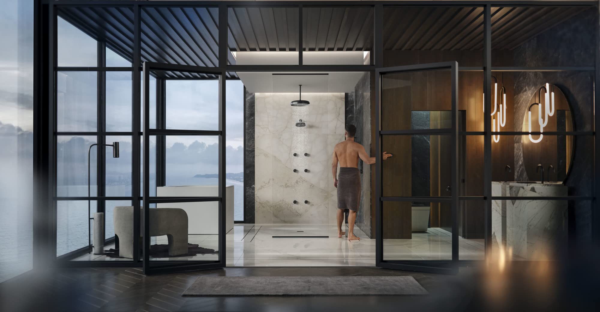 KOHLER STATEMENT™ Round Deep Soaking Bathtub Body Spray - Luxury Spa Experience for Relaxation & Stress Relief at Home