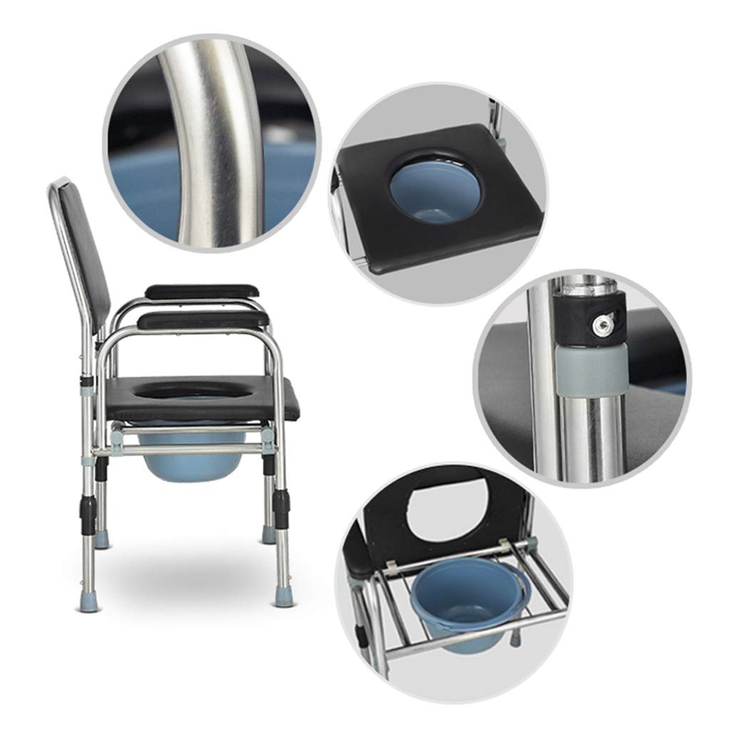 **Lightweight Adjustable Height Folding Bedside Commode for Adults – Padded Seat, Safety Frame Rails, Max 150kg Capacity – Ideal for Elderly, Disabled & Post-Surgery Home Care**    (优化说明：符合SEO规范，突出关键词，增加使用场景，简洁清晰)