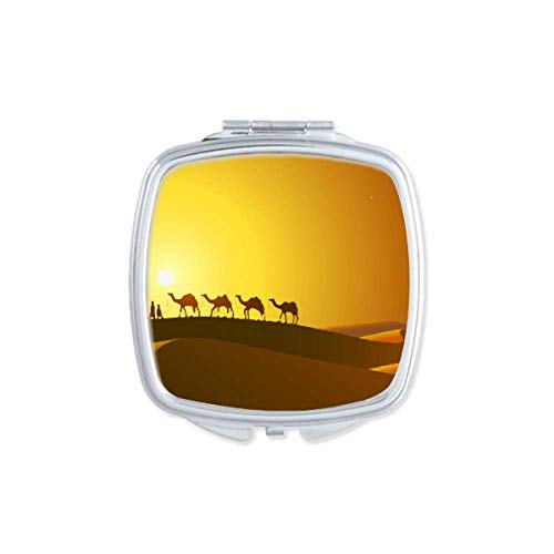 DIYthinker Sunset Silk Road Camel Desert Mirror - Portable Compact Double-Sided Makeup Mirror for Travel, Home & Office | Perfect for Touch-ups On-The-Go
