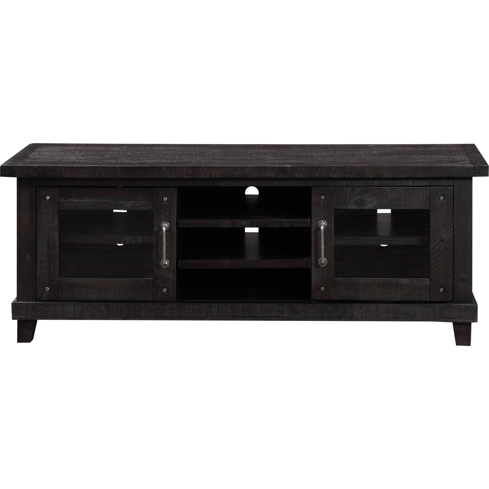 Yosemite Solid Wood TV Stand - Rustic Cafe Brown Entertainment Center for Living Room, Bedroom & Home Theater - Durable Wooden Media Console with Storage Shelves