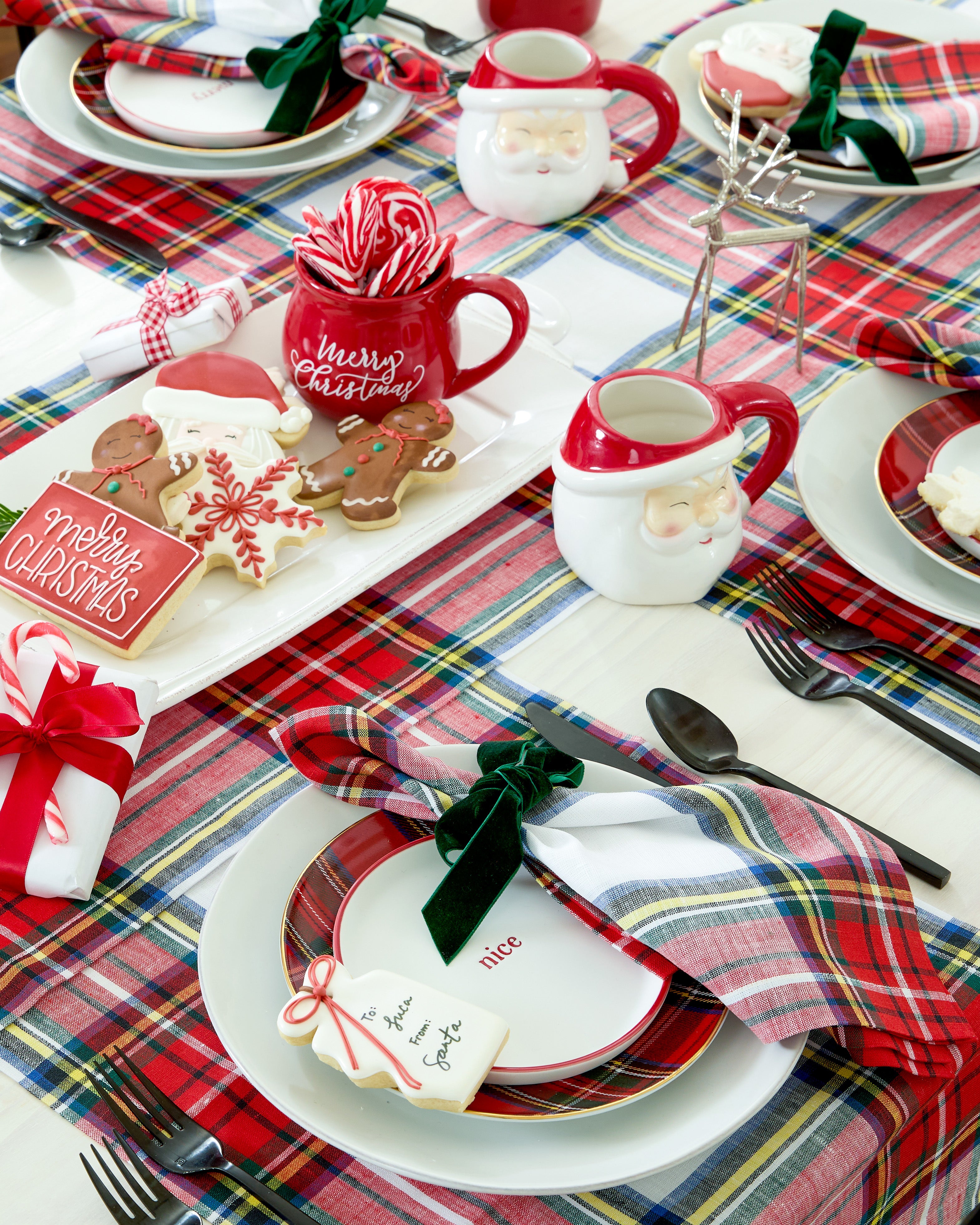 Premium Stewart Plaid Placemats Set of 4 - Waterproof & Heat Resistant Dining Table Mats for Holiday Dinner, Party, and Everyday Use