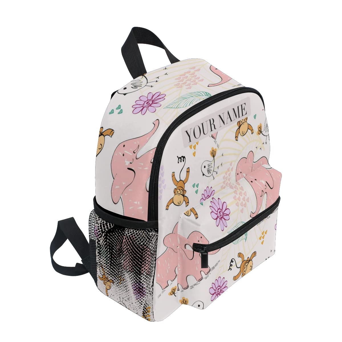 Personalized Kids Backpack with Name - Custom Cartoon Elephant Toddler Book Bag for Daycare, Travel & School | Durable & Colorful Design for Boys & Girls | Perfect for Preschool, Outings & Daily Use