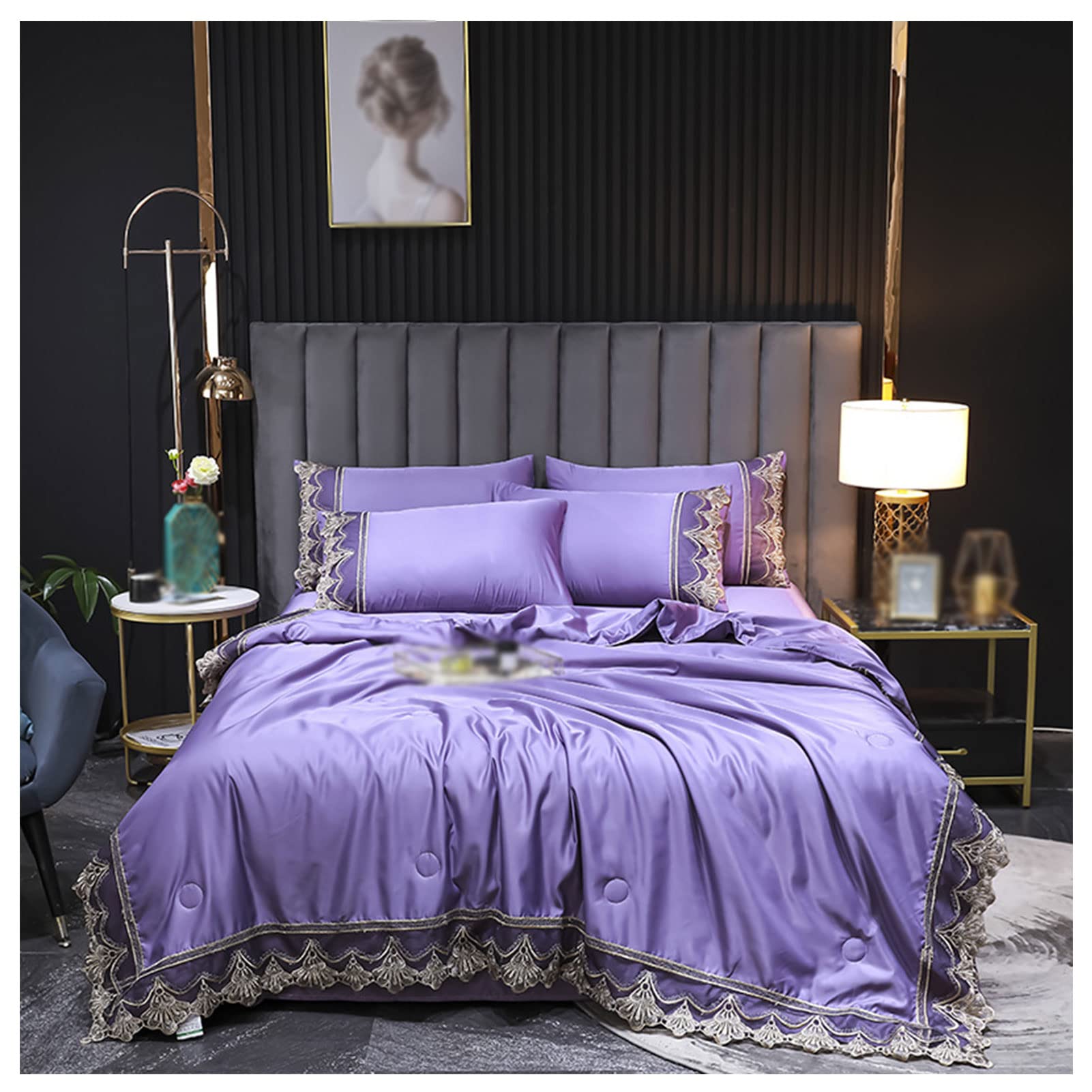 Multi-Color Washable Silk Summer Cooling Quilt - Tencel Air Conditioning Bedding Set (200x230cm) | Breathable & Lightweight for Hot Sleepers, Perfect for Summer Nights & Guest Rooms